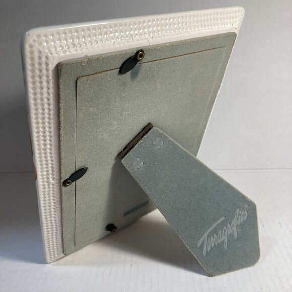 Vintage Ceramic Grape Vine Cluster Leaves Picture Photo Frame Terragrafics 5"X7" - Picture 11 of 16